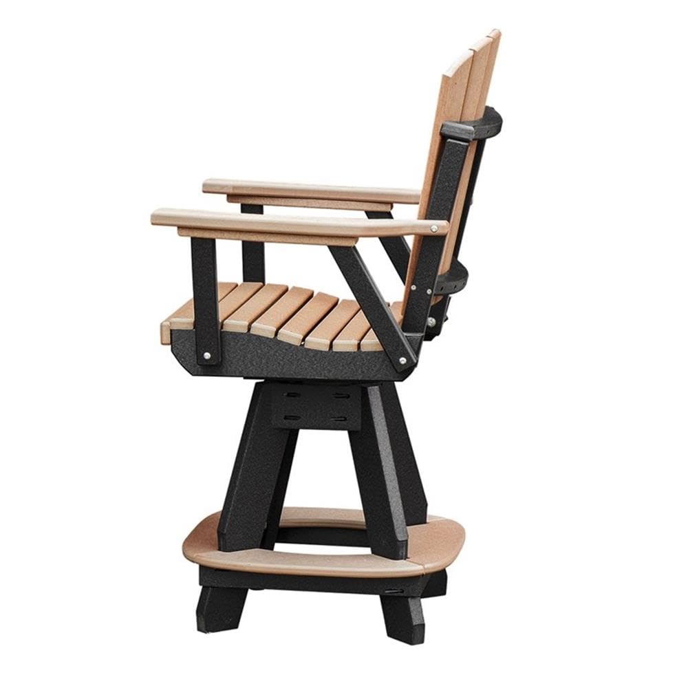 American Furniture Classics OS Home and Office Model 130-C-CBK Arm Cedar on a Black Base Counter Height Swivel Dining Chair
