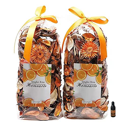 Qingbei Rina Fall Potpourri Bags,Orange Scented Potpourri Dried Flowers, Thanksgiving Decorative Bowl Vase Filler,Home Fragrance
