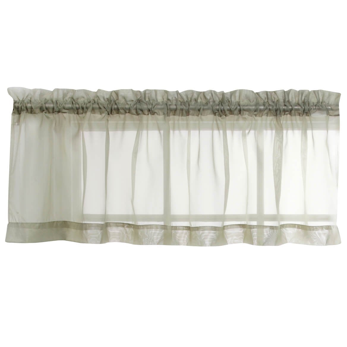 Stylemaster Elegance Sheer Voile Straight Valance, 60 x 14, Sage