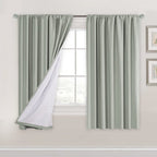 H.Versailtex 100% Blackout Curtains 63 Inches Long Full Light Blocking Curtain Draperies For Bedroom Living Room Thermal Insulated Functional Soft Thick Window Treatment Set Of 2 Panels, Light Sage