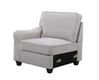 Lilola Home 7 Piece Modular L-Shape Sectional Sofa with Ottoman, Light Gray