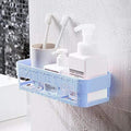 nunki trend Plastic Bathroom Kitchen Organize Shelf Rack Shower Corner Caddy Basket with Strong Adhesive Magic Sticker  White (