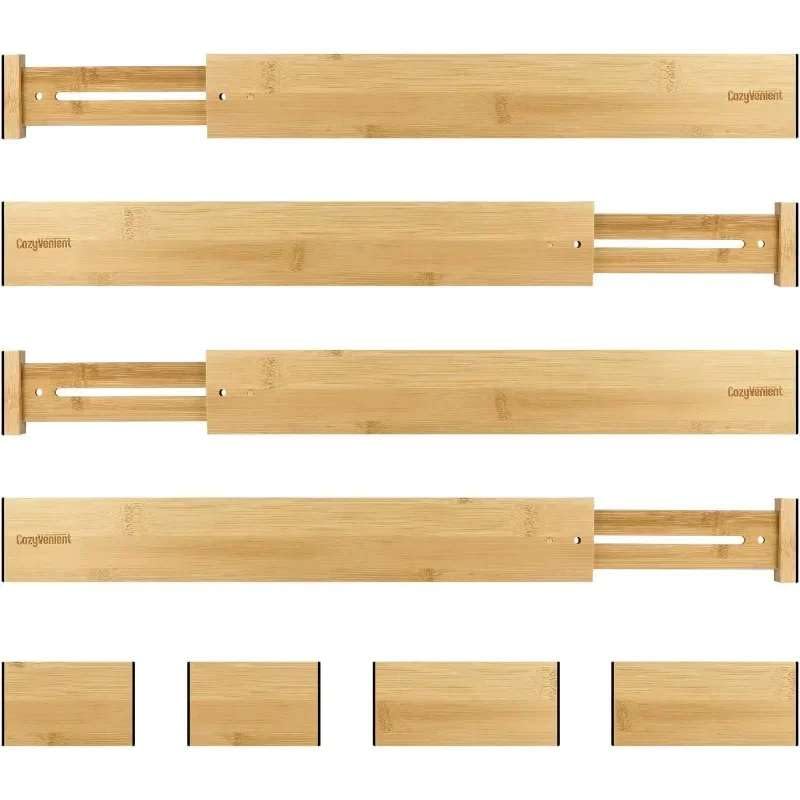Organize Any Drawer: Customizable Bamboo Drawer Dividers For Clothes, Utensils, & More