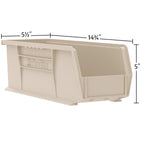 Akro-Mils 30234 Akrobins Plastic Hanging Stackable Storage Organizer Bin, 15-Inch X 5-Inch X 5-Inch, Black, 12-Pack