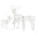 vidaXL 3-Piece Lighted Christmas Reindeer Family Set, Yard Decoration with 229 LEDs, Xmas Deer Light for Outdoor & Indoor Holiday Yard Decor, Cold White