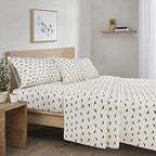 Comfort Spaces Cotton Flannel Sheet Set Deep Pocket Breathable Warm Full Novalty Black Dog 4 Piece