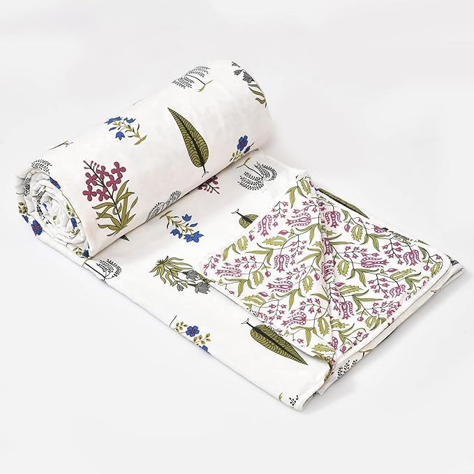 MITUL Dohar Double Bed Or Single Bed Cotton Dohar Quilt AC Blanket Reversible Cotton Reversible Dohar Single Bed Size Or Double