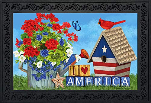 Briarwood Lane I Love America Patriotic Doormat Indoor Outdoor 30' X 18'