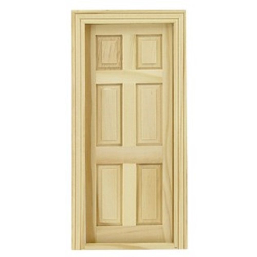 Melody Jane Dollhouse Traditional Wooden 6 Panel Interior Door 1:12 Miniature Builders DIY
