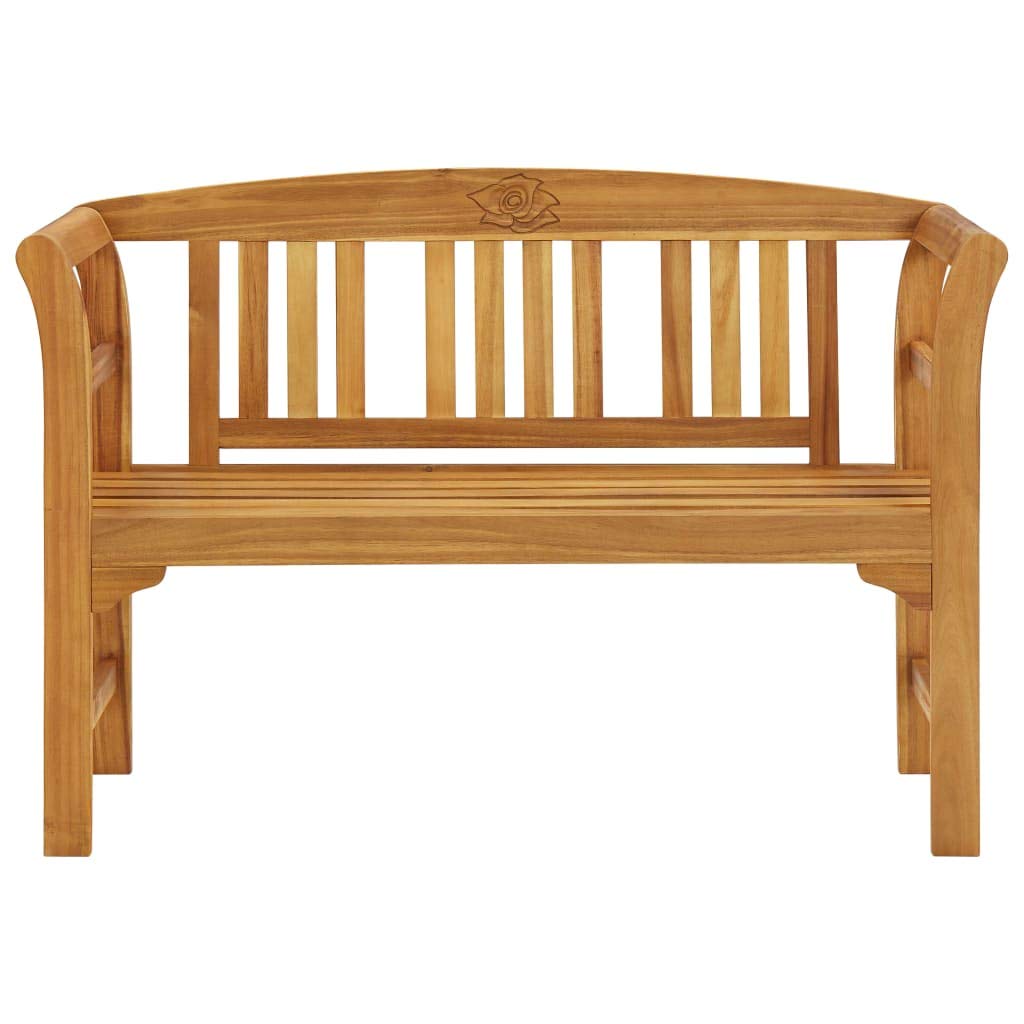 vidaXL Solid Wood Acacia Patio Bench with Cushion Garden Outdoor Balcony Backyard Terrace Porch Wooden Lounge Seating Furniture 47.2"