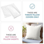 Cotton Canvas Throw Pillow Covers By Encasa Pack Of 2 Light Grey 18'X18' No Insert With Hidden Zipper | Decorative Cushion Cov