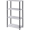 Acme Nypho 4 Wooden Shelves Rectangular Bookshelf In Antique White And Black