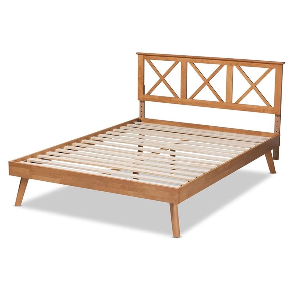 Baxton Studio Galvin Modern and Contemporary Brown Finished Wood Full Size Platform Bed