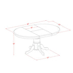 East West Furniture Avdo7-Bch-W 7 Piece Dining Room Table Set Consist Of An Oval Kitchen Table With Butterfly Leaf And 6 Dining Chairs, 42X60 Inch, Black & Cherry