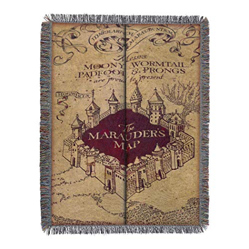 Harry Potter Woven Tapestry Throw Blanket, 48 X 60 Inches, Marauders Map