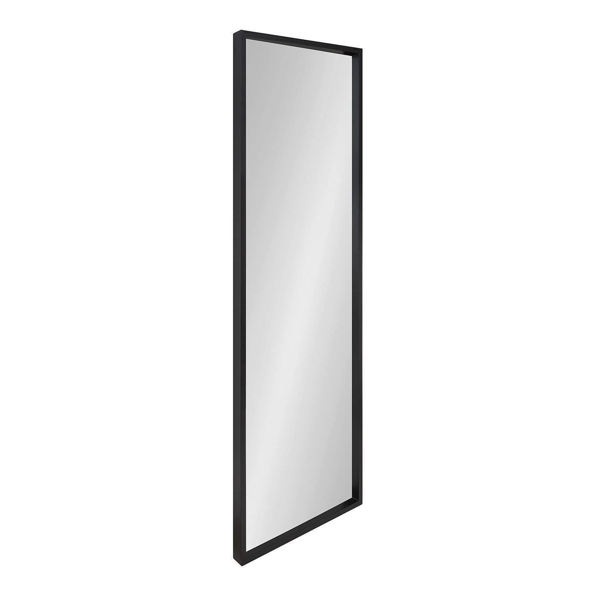 Kate and Laurel Travis Modern Wall Mirror, 16 x 48, Black, Full-Body Rectangle Mirror for Wall
