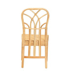 Baxton Studio Monaco Modern Bohemian Oak Brown Finished Mahogany Wood and Natural Rattan Dining Chair