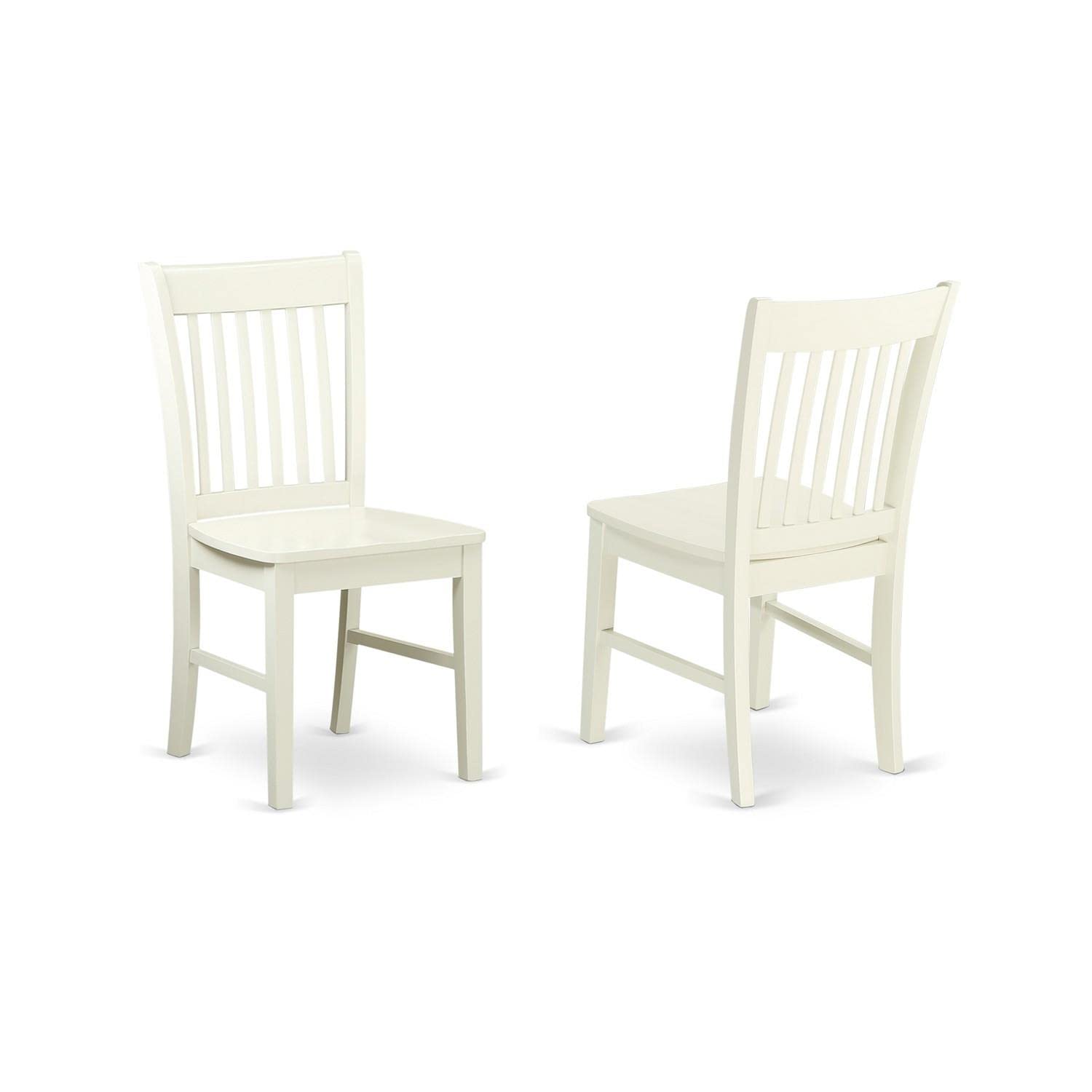 East West Furniture SHNO3-LWH-W 3 Piece Modern Dining Table Set Contains a Round Kitchen Table with Pedestal and 2 Dining Room Chairs, 42x42 Inch, Linen White