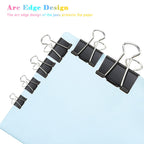 Small Binder Clips, 96 Pack, 3/4 Inch, Standard 19Mm, Black, Capacity 0.31 Inch, Fold Clamp, Binder Clips Small Size, Small Pape