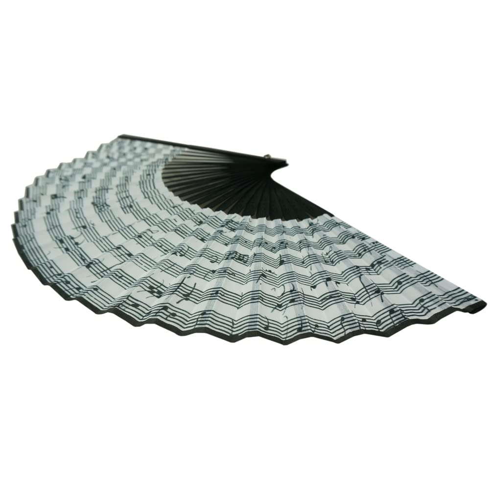 Salutto Hand Fan With Beautiful Fabric Printed Music Score