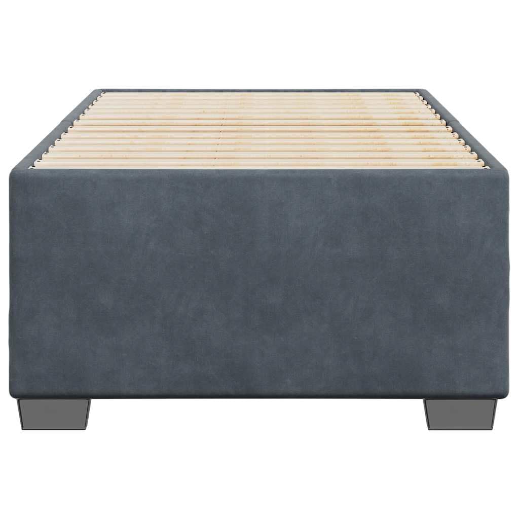 vidaXL Twin XL Velvet Bed Frame - Upholstered Bedstead with Slats, Dark Gray, for Bedroom/Dorm