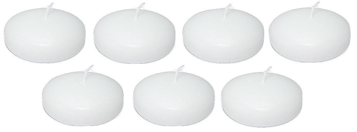 Dlight Online Large White Floating Candles 3 Inch Bulk Pack Wax Discs for Events, Weddings, Spa, Home Decor, Special Occasions,