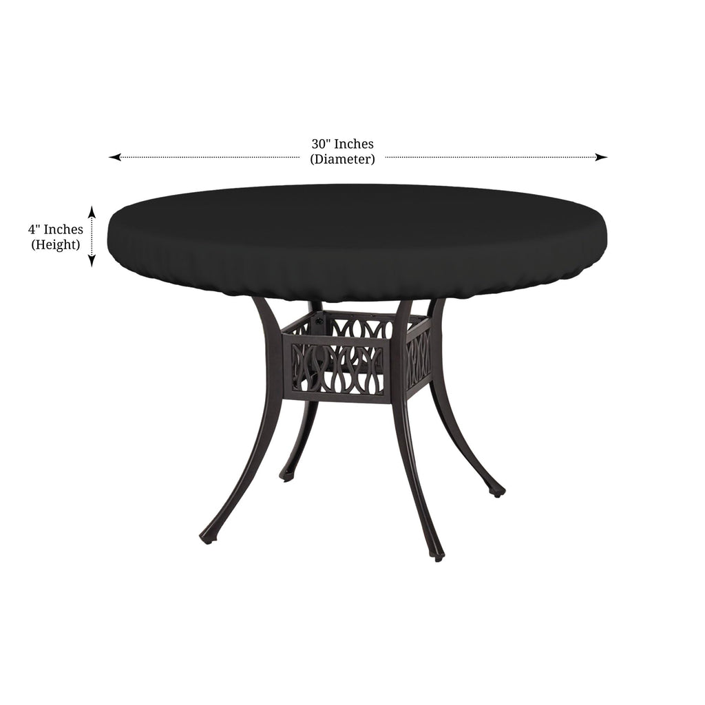Covers & All Round Table Top Cover, 12 Oz Waterproof Uv & Weather Resistant Patio Table Cover, Outdoor Table Cover For Patio Outdoor Furniture & Coffee Table (30' Dia X 4' H Inches, Black)