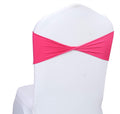 Mds Pack Of 10 Spandex Chair Sashes Bow Sash Elastic Chair Bands Ties Without Buckle For Wedding And Events Decoration Spandex Slider Sashes Bow - Magenta