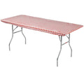Kwik-Covers 8' Rectangle Plastic Table Covers 30' X 96', Bundle Of 5 (Red Gingham)