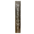 HomeRoots Rustic Dark Gray And White Front Porch Welcome Sign
