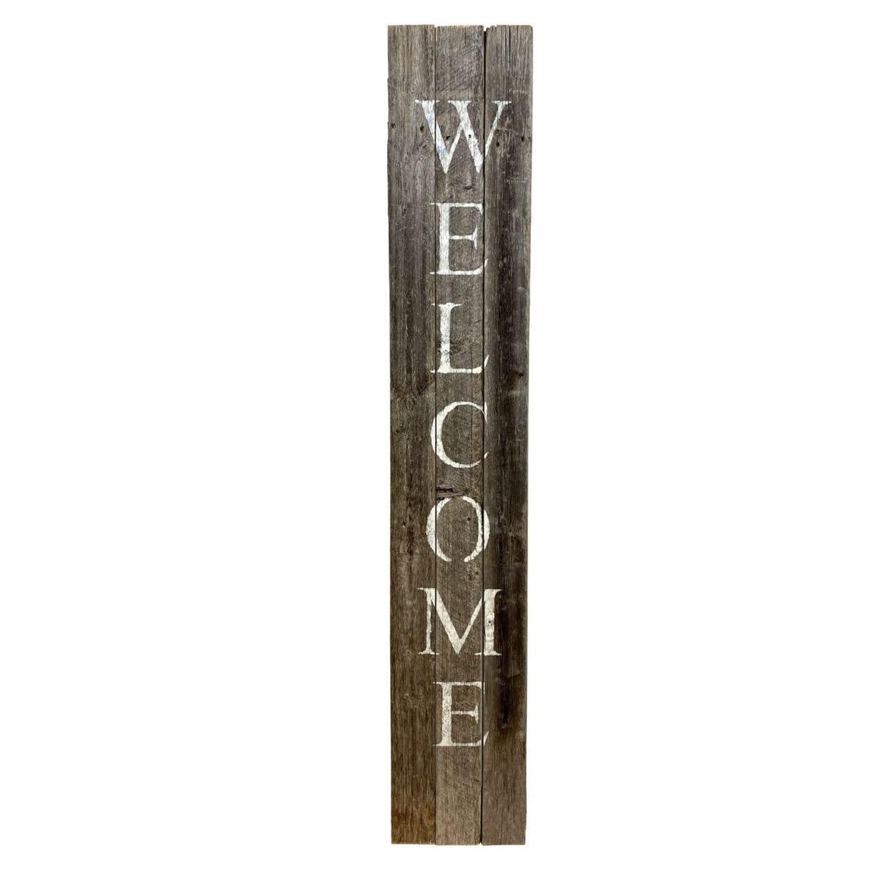 HomeRoots Rustic Dark Gray And White Front Porch Welcome Sign