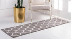 Unique Loom Trellis Frieze Collection Area Rug - Rounded (2' X 10' Runner, Dark Gray/ Ivory)