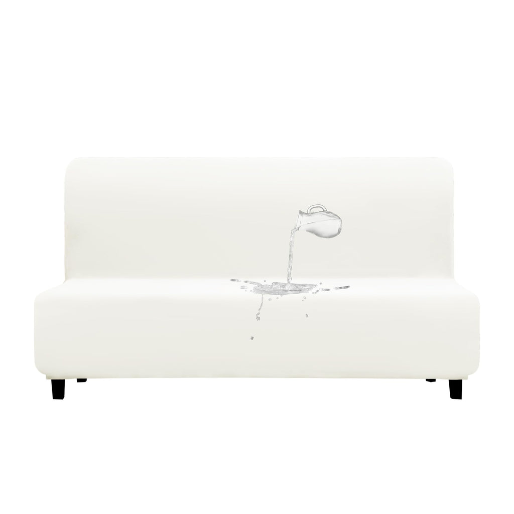 Purefit 100% Dual Waterproof Futon Cover, Waterproof Couch Cover For Futon - Stretch Non Slip Fleece Sofa Covers Washable, Leakproof Furniture Protector For Kids, Pets, Dog (Futon, Beige)