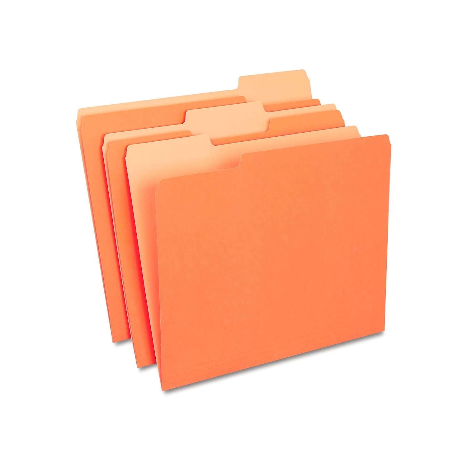 Staples 433680 Top-Tab File Folders 3-Tab Letter Size Orange 100/Box (433680)