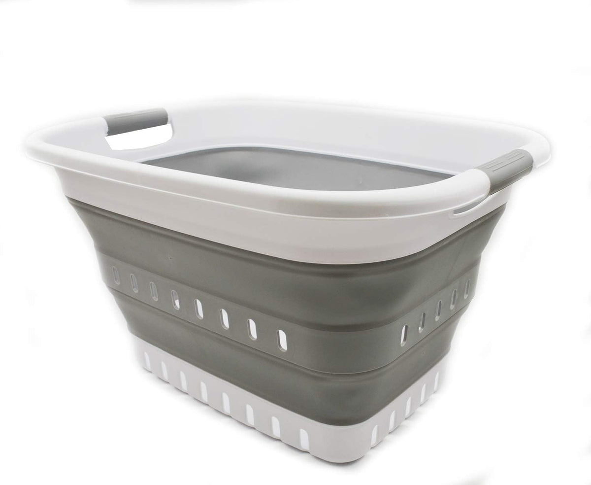 SAMMART 37L (9.7 gallons) Collapsible Plastic Laundry Basket  Foldable Laundry Hamper  Storage Container/Organizer  Pop Up Sa