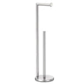 Toilet Paper Holder Stand, Toilet Paper Holder Free Standing, Toilet Paper Stand, Brushed Nickel Toilet Paper Holder with Storag