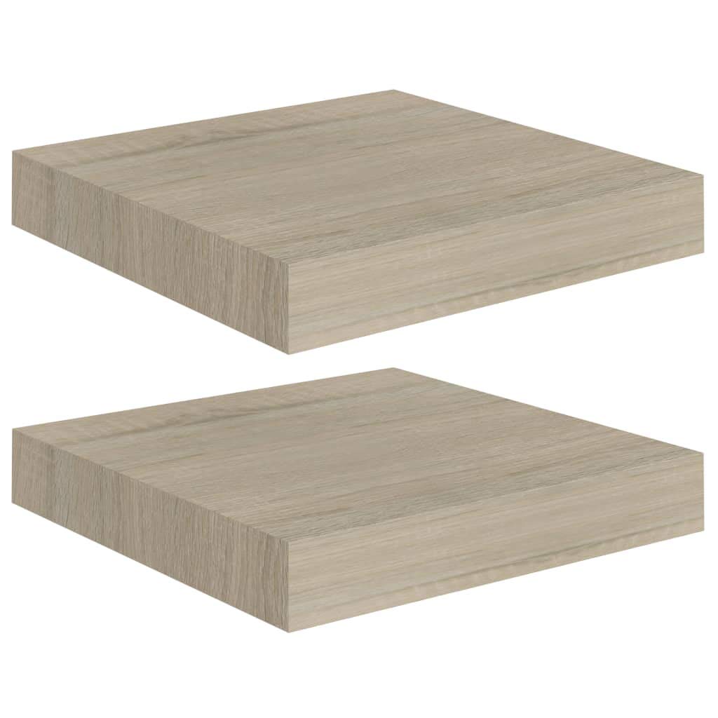 SKM Floating Wall Shelves 2 pcs Oak 9.1"x9.3"x1.5" MDF-38661026
