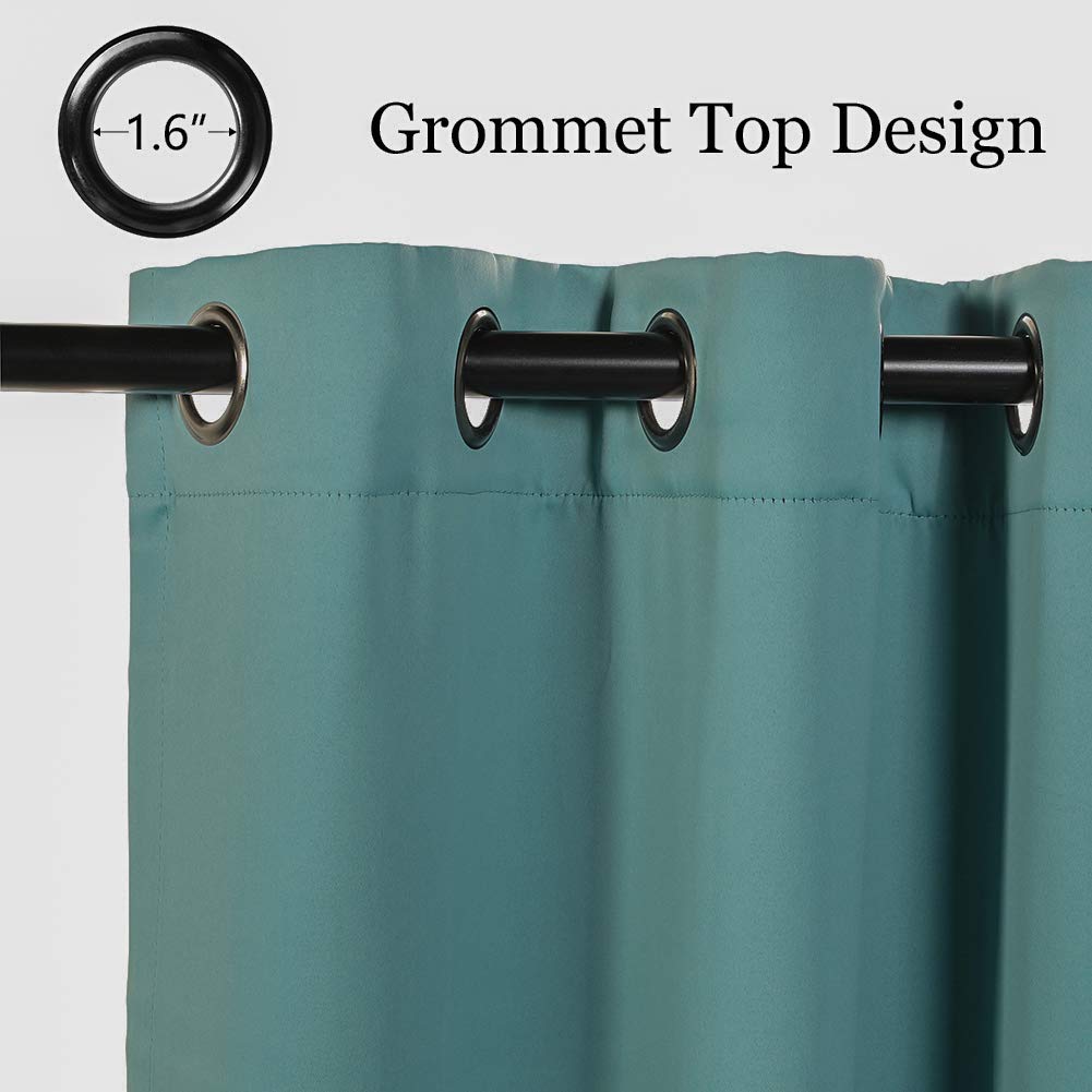 Mysky Home Blackout Curtain For Bedroom, Grommet Room Darkening Curtain, Amazing Triple Weave Thermal Insulated Curtain, 1 Curtain Panel, 52 X 72 Inch, Teal