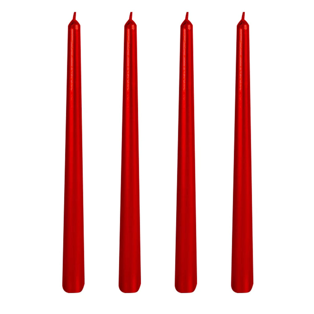 10 inch red Taper Candles-Set of 4 Tapered Candle, Tall Candlesticks,Home Dinner Candle, Party, Wedding, Halloween, Christmas Ca