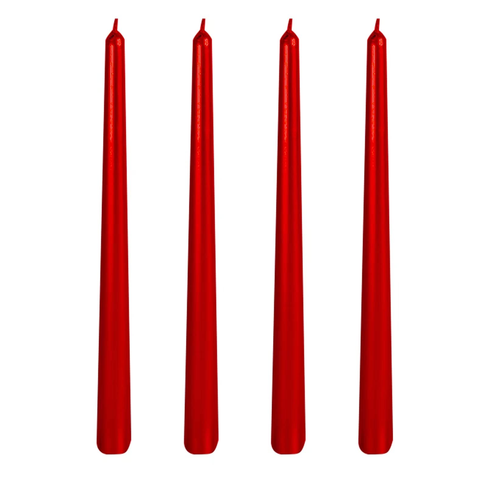 10 inch red Taper Candles-Set of 4 Tapered Candle, Tall Candlesticks,Home Dinner Candle, Party, Wedding, Halloween, Christmas Ca