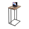 Innerjoin Wide C Side Table,C Couch Laptop Table with Metal Frames, Small Snack End Table for Sofa and Bed, Retro Laptop C Side 