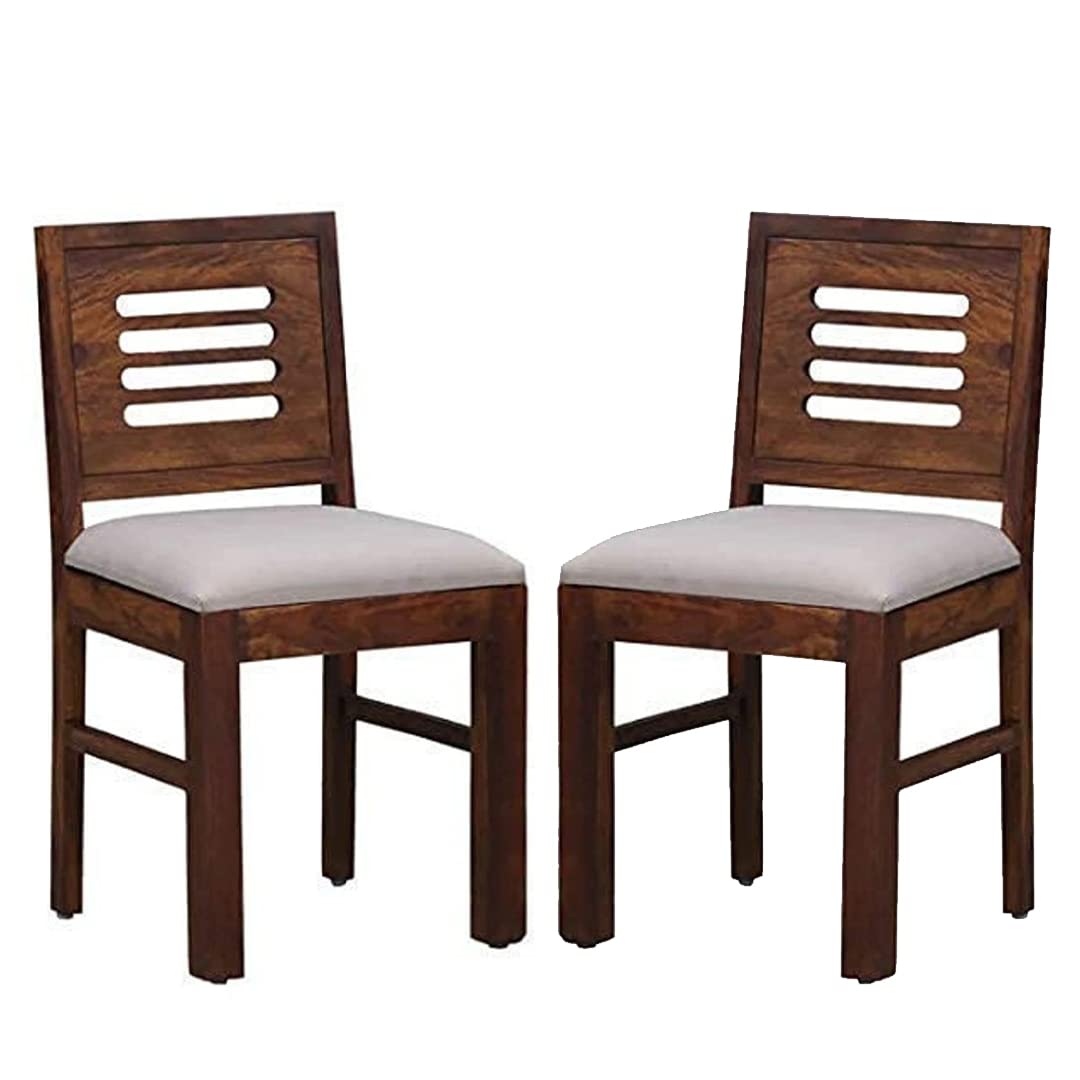 Combat Furniture Sheesham Wood Dining Chairs Set Of 2 For Dining Room Furniture || Wooden Chairs Set Of 2 With Cushion For Livin
