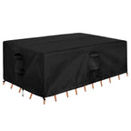 Outdoorlines Outdoor Waterproof Patio Table Furniture Set Covers - Rectangle Couch Sectional Cover Outside Weatherproof Patio Furniture Covering For Deck, Lawn And Backyard 110'L X 84'W X 28'H, Black