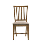 Acme Wallace Ii Dining Side Chair In Tan & Weathered Oak (Set Of 2)