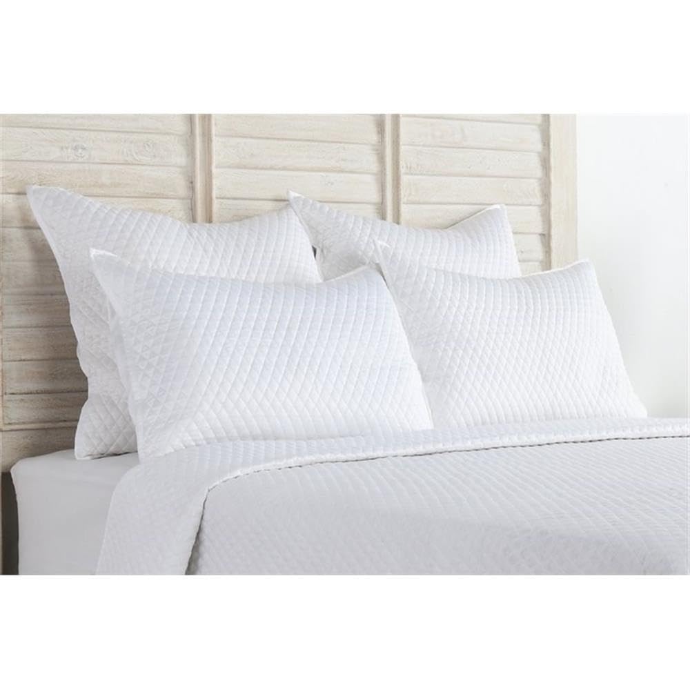Kosas Home Winthrop 20X36 Diamond Poly Sateen Fabric Standard Sham In White