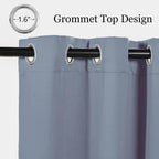 Mysky Home Blue Blackout Curtains For Living Room, 95 Inch Long Grommet Room Darkening Curtain For Bedroom, Amazing Triple Weave Thermal Insulated Curtain, 1 Curtain Panel, 52 X 95 Inch, Dusty Blue