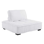 Modway Saunter Tufted Fabric Armless Chair, White