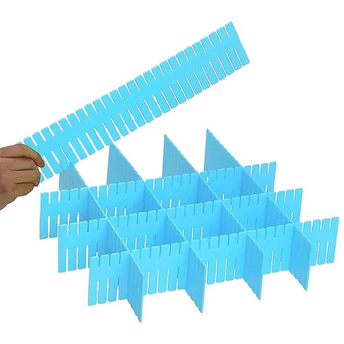 Garden Of Arts Adjustable Drawer Dividers, 8Piece Plastic Organiser Set, Drawer Separators For Socks, Ties, Makeup Storage