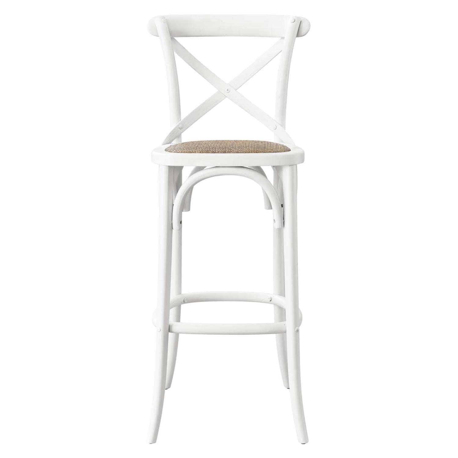 Modway Gear X-Back Wood Bar Stool In White