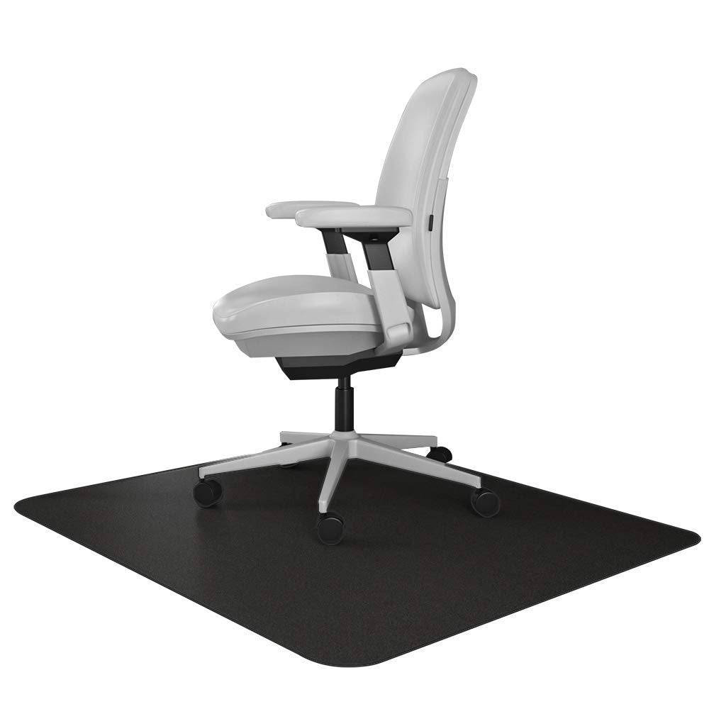 Resilia Office Desk Chair Mat - For Low Pile Carpet (With Grippers) Black, 48 Inches X 48 Inches, Made In The Usa
